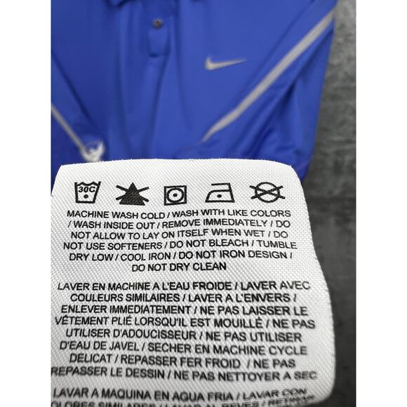 Nike Tiger Woods Collection Dri-Fit Blue Short‎ Sleeve Golf Polo Shirt Size XL - Picture 7 of 14